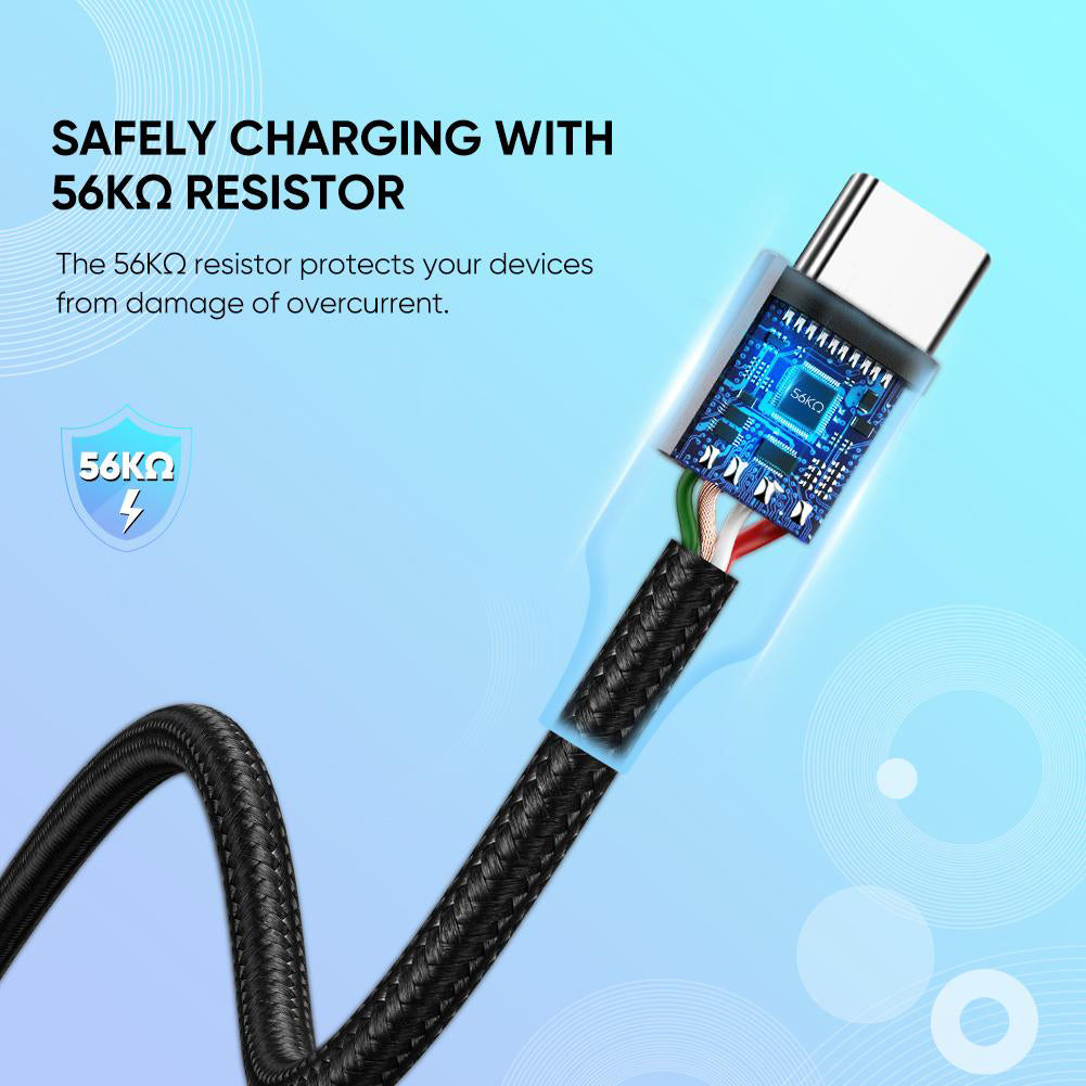 Podatkovni in polnilni kabel USB-A z USB-C UGREEN US288, 18 W, 0,5 m, črn 