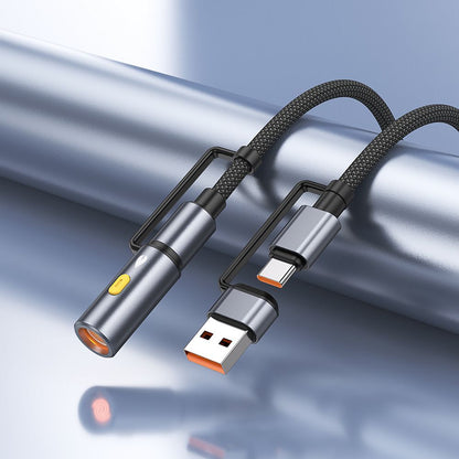 Kabel za prenos podatkov in polnjenje USB-C / USB-A - USB-C / Električni vžigalnik HOCO U138, 60W, 1.2m, črn