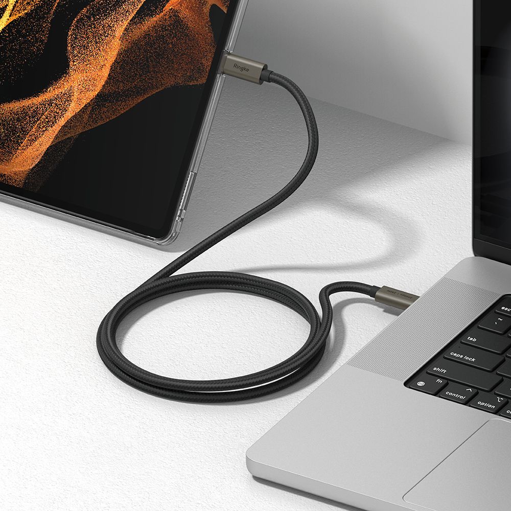 Kabel za podatke in polnjenje USB-C - USB-C Ringke 2X2, 240W, 1m, črn