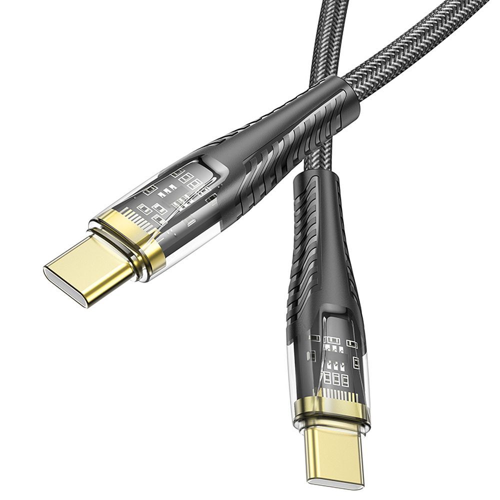 Kabel za podatke in polnjenje USB-C - USB-C HOCO U121, 60W, 1.2m, črn