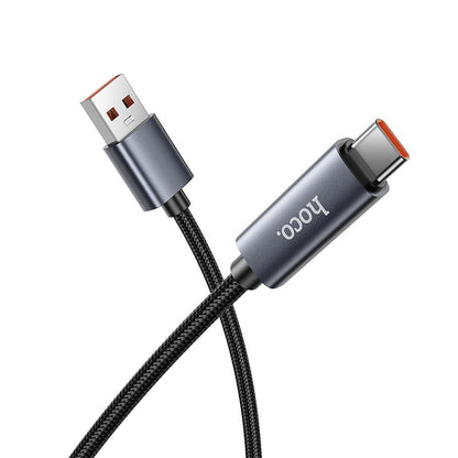 USB-A to USB-C Data and Charging Cable HOCO Display X112, 100W, 1m, Black