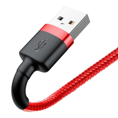 Podatkovni in polnilni kabel USB-A - Lightning Baseus Cafule, 18W, 2m, Rdeč CALKLF-C09