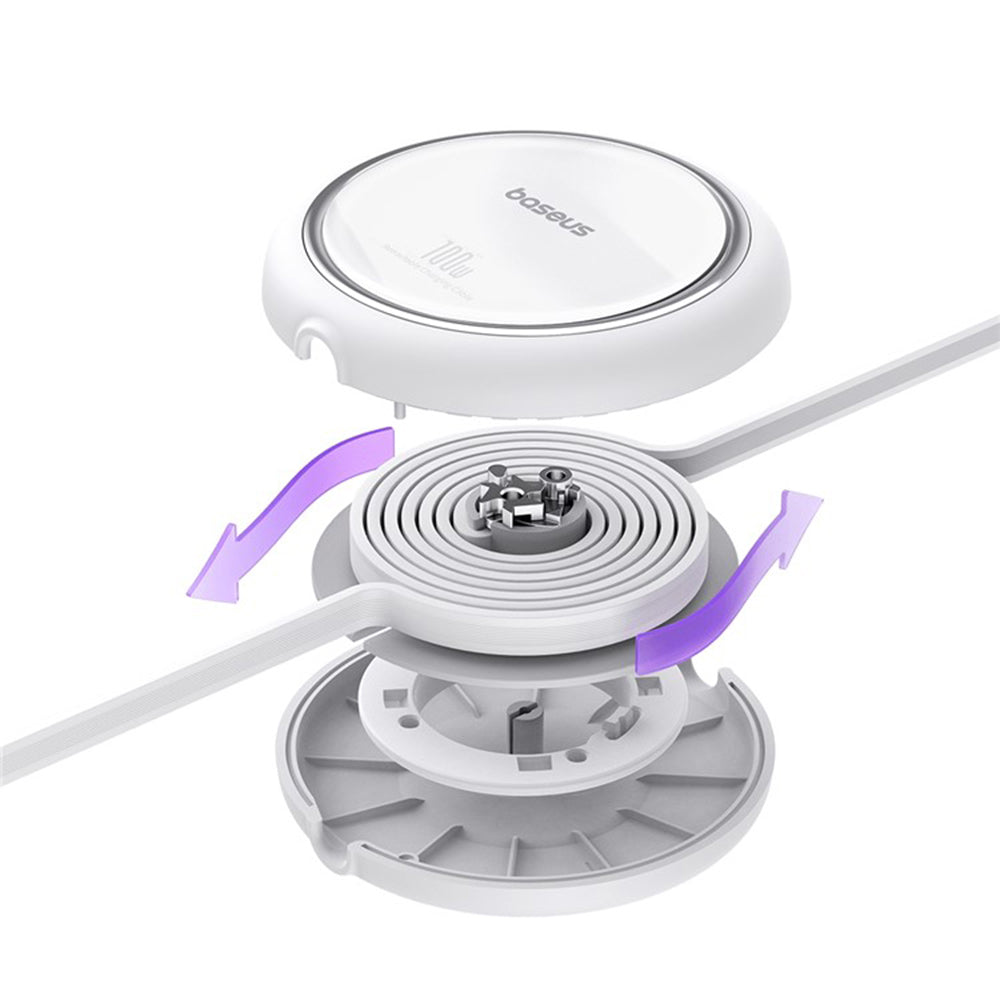 Kabel za podatke in polnjenje USB-C - USB-C Baseus Free2Draw Mini Retractable, 100W, 1m, Bel P10364500211-00