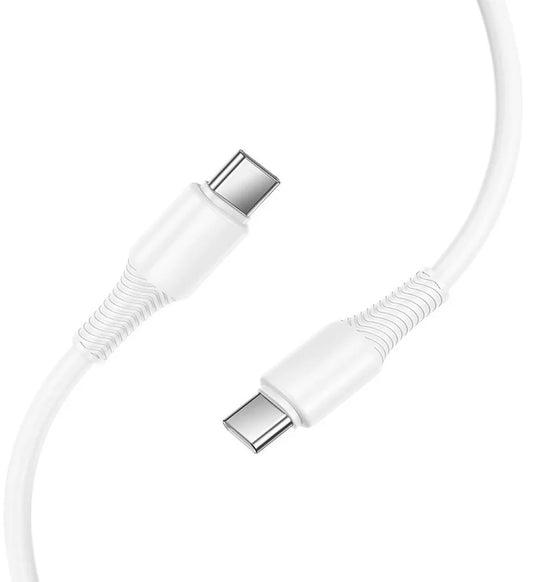 Kabel za podatke in polnjenje USB-C - USB-C HOCO X120, 60W, 1m, Bel
