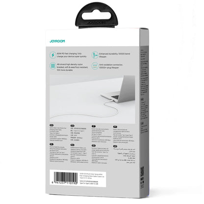 Kabel za podatke in polnjenje USB-C - USB-C Joyroom Multi-Color S-A34, 60W, 1m, Bel