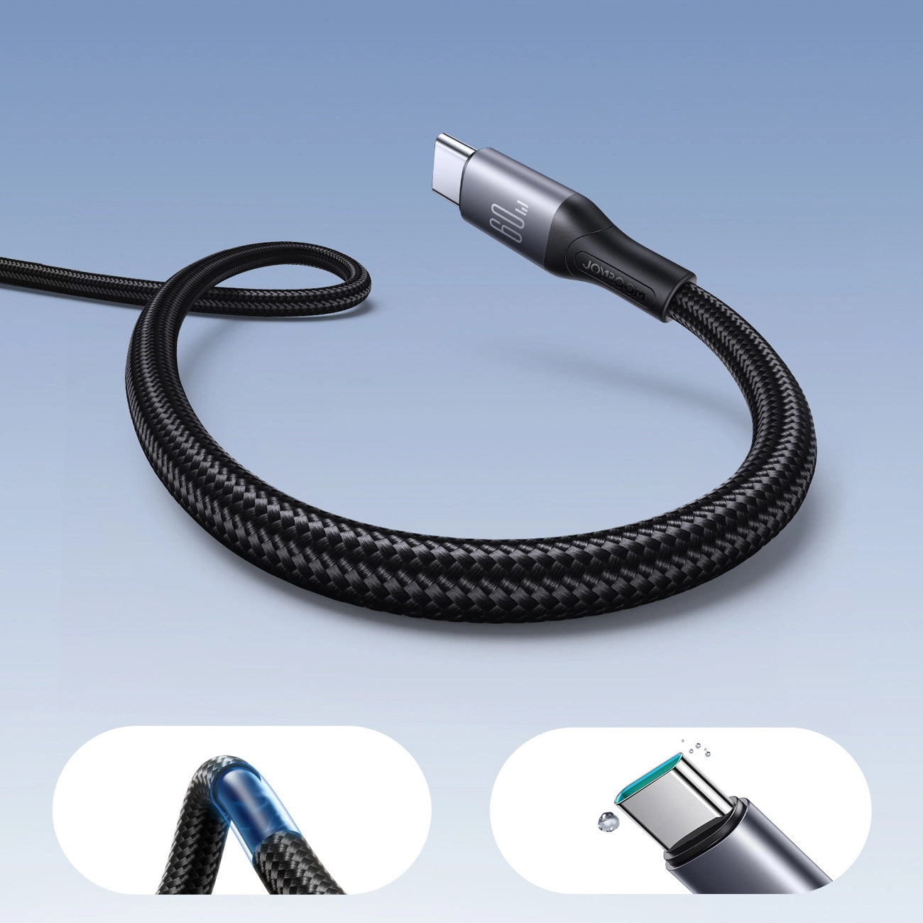 Kabel za podatke in polnjenje USB-C - USB-C Joyroom S-A28 Flash, 60W, 1m, črn