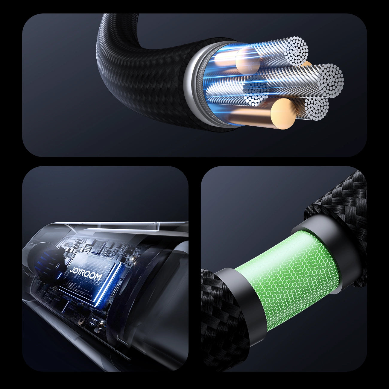 Kabel za podatke in polnjenje USB-A - USB-C Joyroom S-A16 Pro Prism Display, 66W, 1.2m, črn