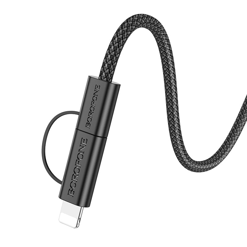 Kabel za podatke in polnjenje USB-C - Lightning / USB-C Borofone BX104 Primo 2v1, 60W, 1m, črn