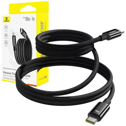 Kabel za podatke in polnjenje USB-C - USB-C Baseus Tungsten Gold, 100W, 1m, črn P10319805111-00