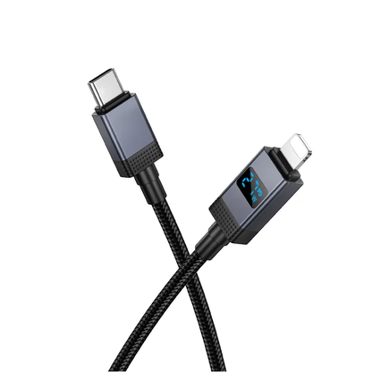 Kabel za podatke in polnjenje USB-C - Lightning HOCO X118 Display, 27W, 1m, črn