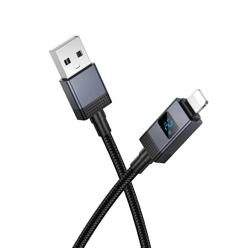 Kabel za podatke in polnjenje USB-A - Lightning HOCO X118 Display, 12W, 1m, črn