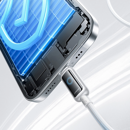 Kabel za podatke in polnjenje USB-A - Lightning Joyroom S-A55 StarFlight Display, 18W, 1.2m, Bel