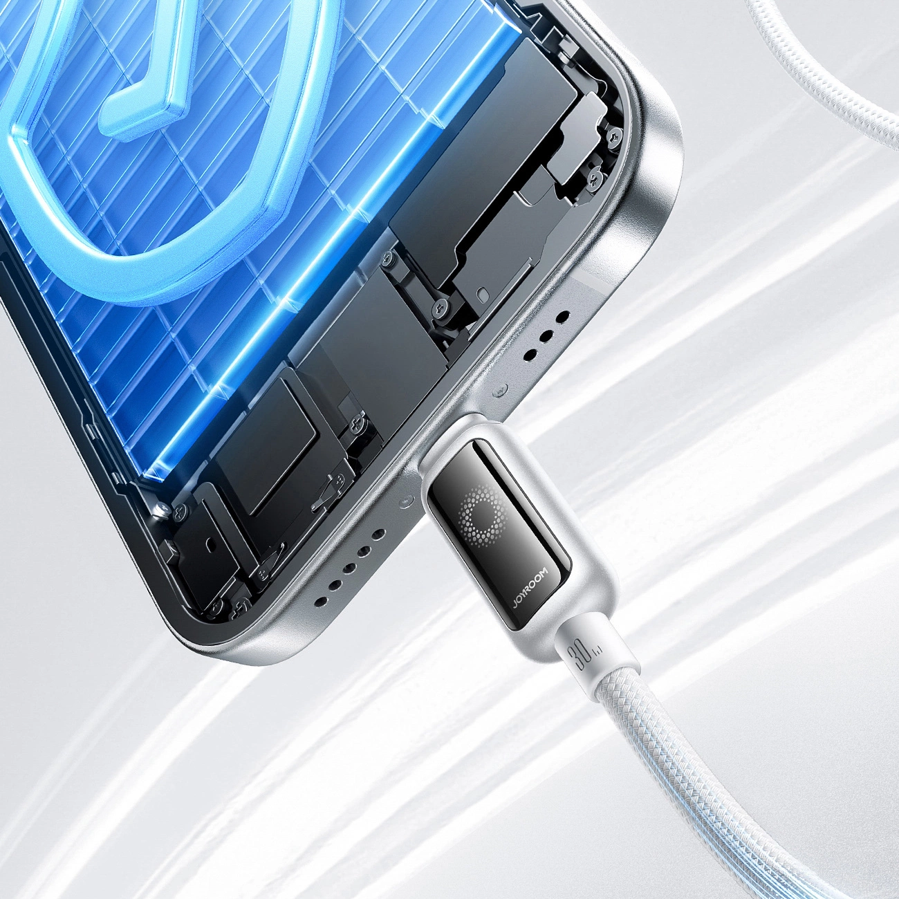 USB-C to Lightning Data and Charging Cable Joyroom S-A55 StarFlight Display, 30W, 1.2m, White