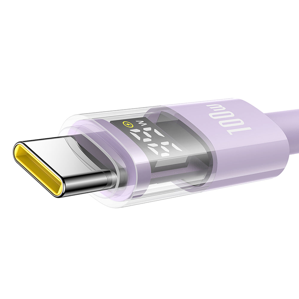 Kabel za podatke in polnjenje USB-C - USB-C Baseus Display 2, 100W, 1m, Vijolična P10382702511-00