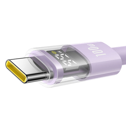 Kabel za podatke in polnjenje USB-C - USB-C Baseus Display 2, 100W, 1m, Vijolična P10382702511-00