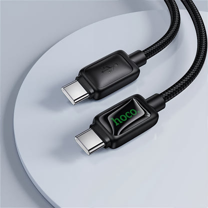 Kabel za podatke in polnjenje USB-C - USB-C HOCO U146, 60W, 1.2m, črn