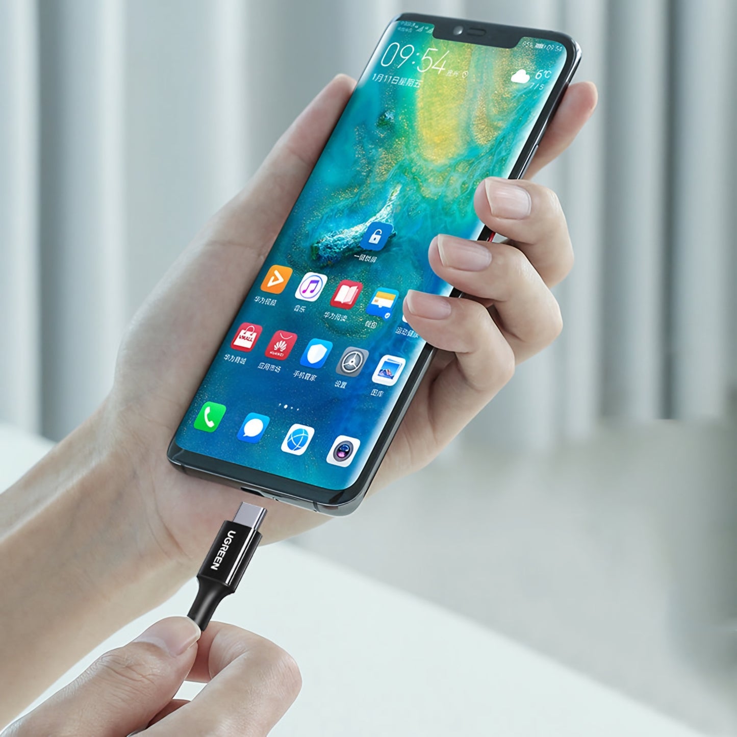 Kabel za podatke in polnjenje USB-C - USB-C UGREEN US300, 100W, 2m, Bel