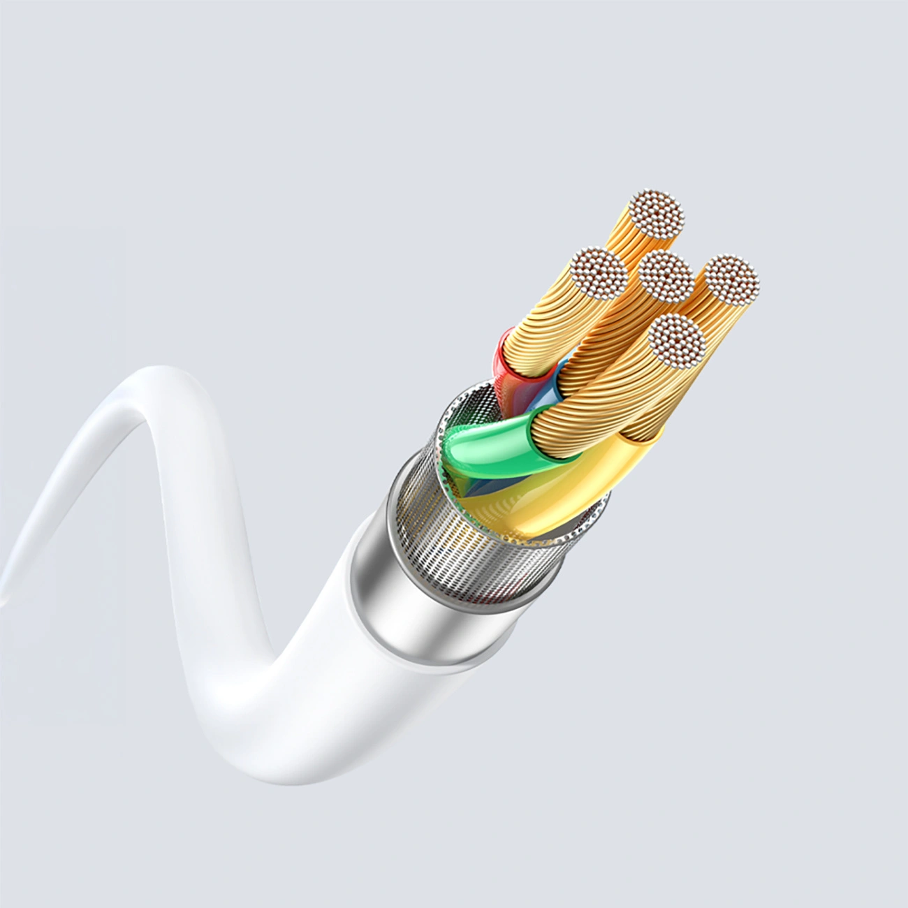Kabel za podatke in polnjenje USB-C - USB-C Dudao L25SC, 60W, 1m, Bel
