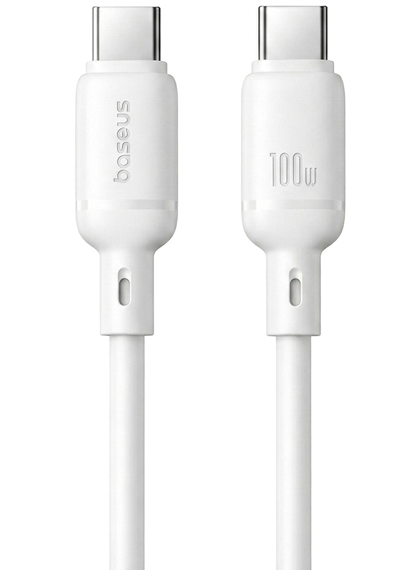 Kabel za podatke in polnjenje USB-C - USB-C Baseus Silky, 100W, 1m, Bel P10377704213-00
