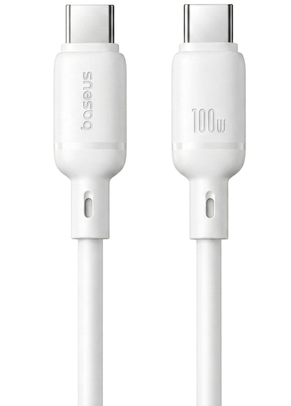 Kabel za podatke in polnjenje USB-C - USB-C Baseus Silky, 100W, 1m, Bel P10377704213-00