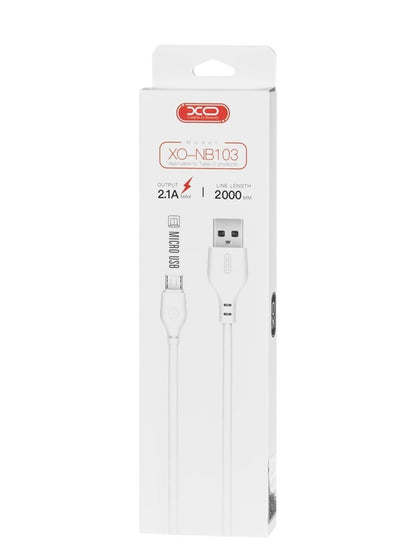 Kabel za podatke in polnjenje USB-A - microUSB XO Design NB103, 18W, 2m, Bel