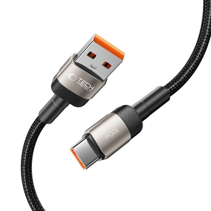 USB-A to USB-C Data and Charging Cable Tech-Protect Ultraboost EVO, 100W, 1m, Silver