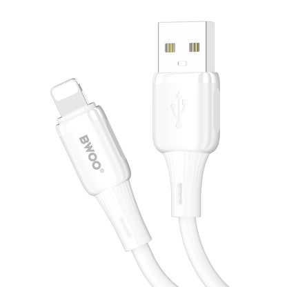 Podatkovni in polnilni kabel USB-A - Lightning BWOO X329L, 15W, 1m, bel