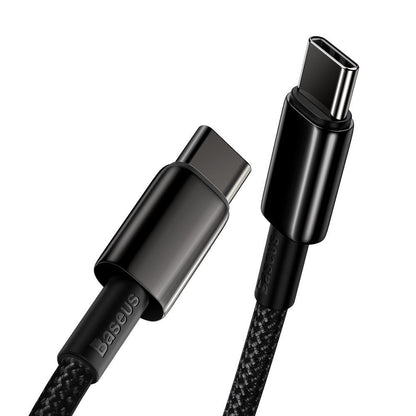 Podatkovni in polnilni kabel USB-C - USB-C Baseus Tungsten Gold USB-C, 100 W, 2 m, črn CATWJ-A01 CATWJ-A01