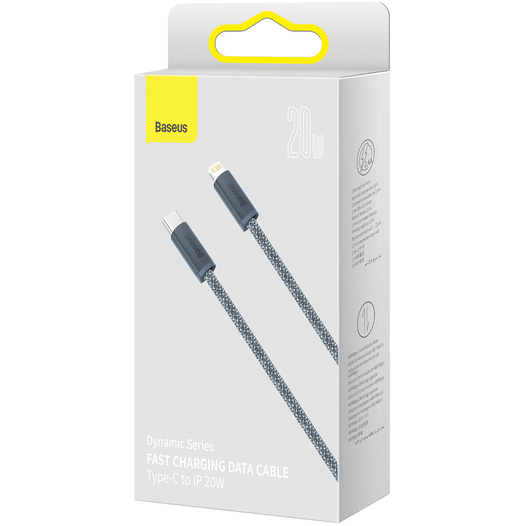 USB-C to Lightning Data and Charging Cable - Baseus Dynamic Series, 20W, 1m, Gray CALD000016