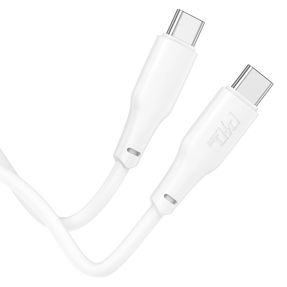 Podatkovni in polnilni kabel USB-C - USB-C HOCO X93, 100 W, 1 m, bel 