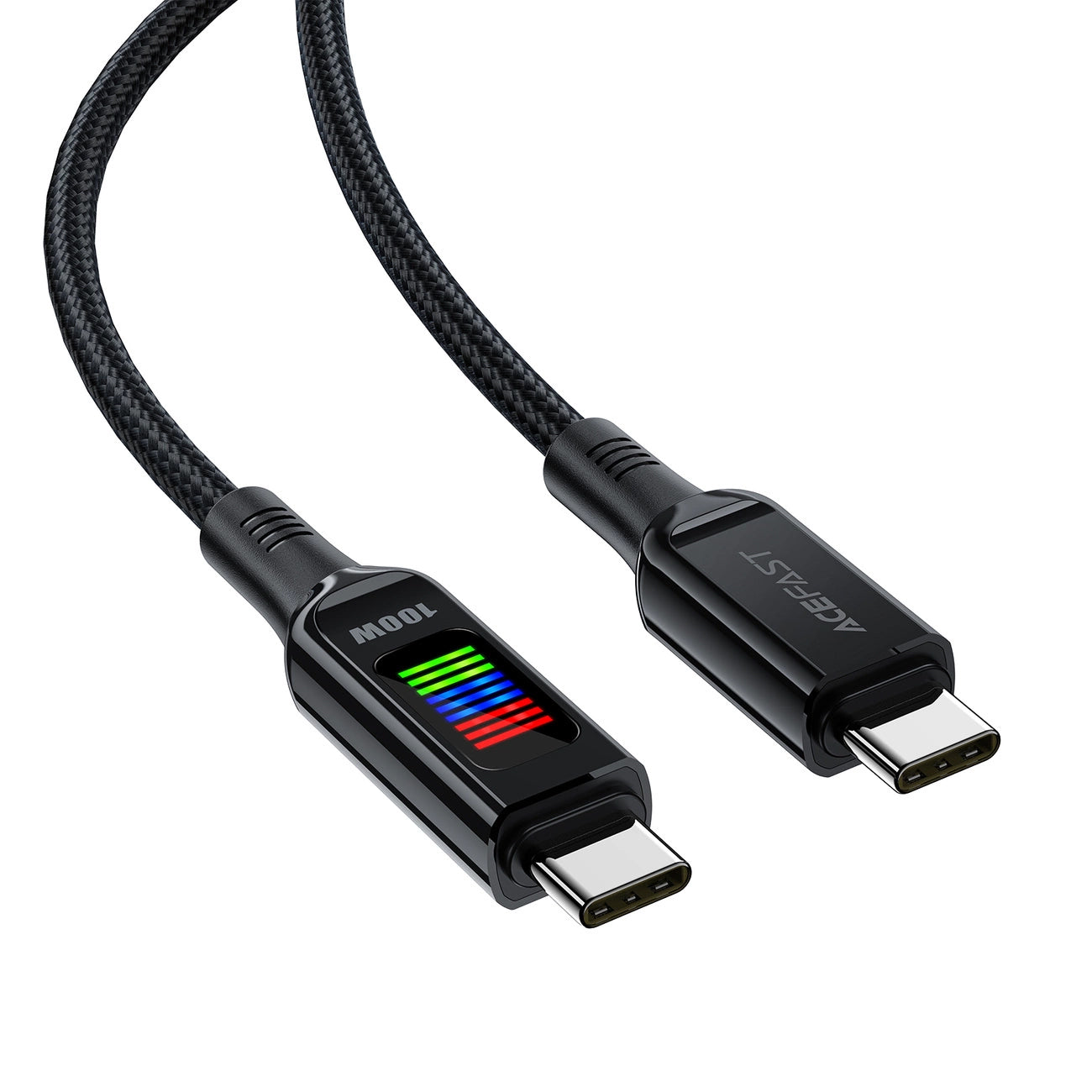 Podatkovni in polnilni kabel USB-C - USB-C Acefast C7-03, 100W, 1.2m, črn