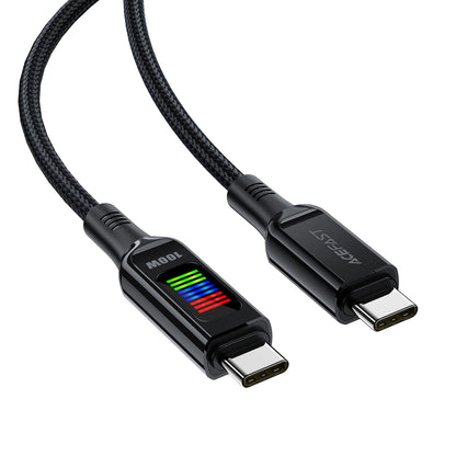 Podatkovni in polnilni kabel USB-C - USB-C Acefast C7-03, 100W, 1.2m, črn