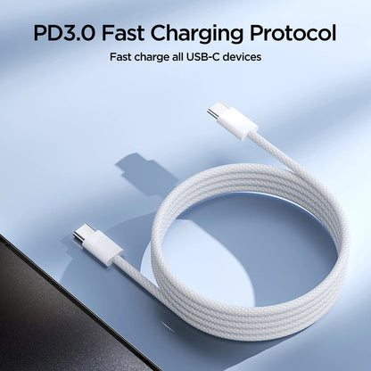 Podatkovni in polnilni kabel USB-C - USB-C Joyroom S-A45, 60 W, 1 m, bel 