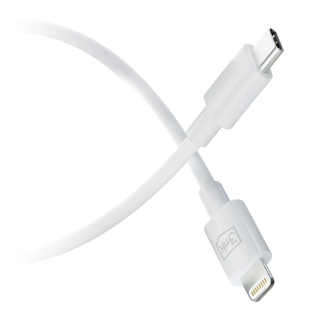 USB-C - Lightning podatkovni in polnilni kabel 3MK Hyper, 20W, 1,2 m, bel