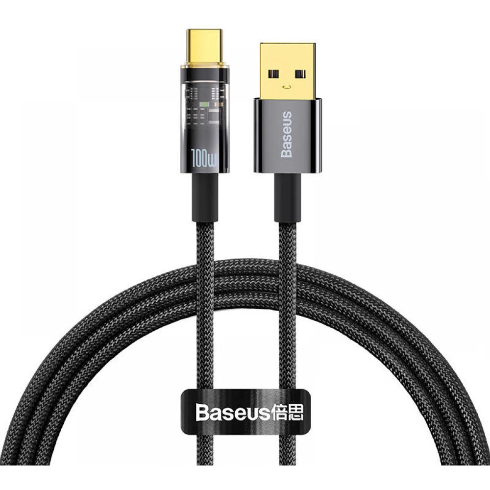 Podatkovni in polnilni kabel USB-A - USB-C Baseus Explorer, 100W, 2m, črn CATS000301