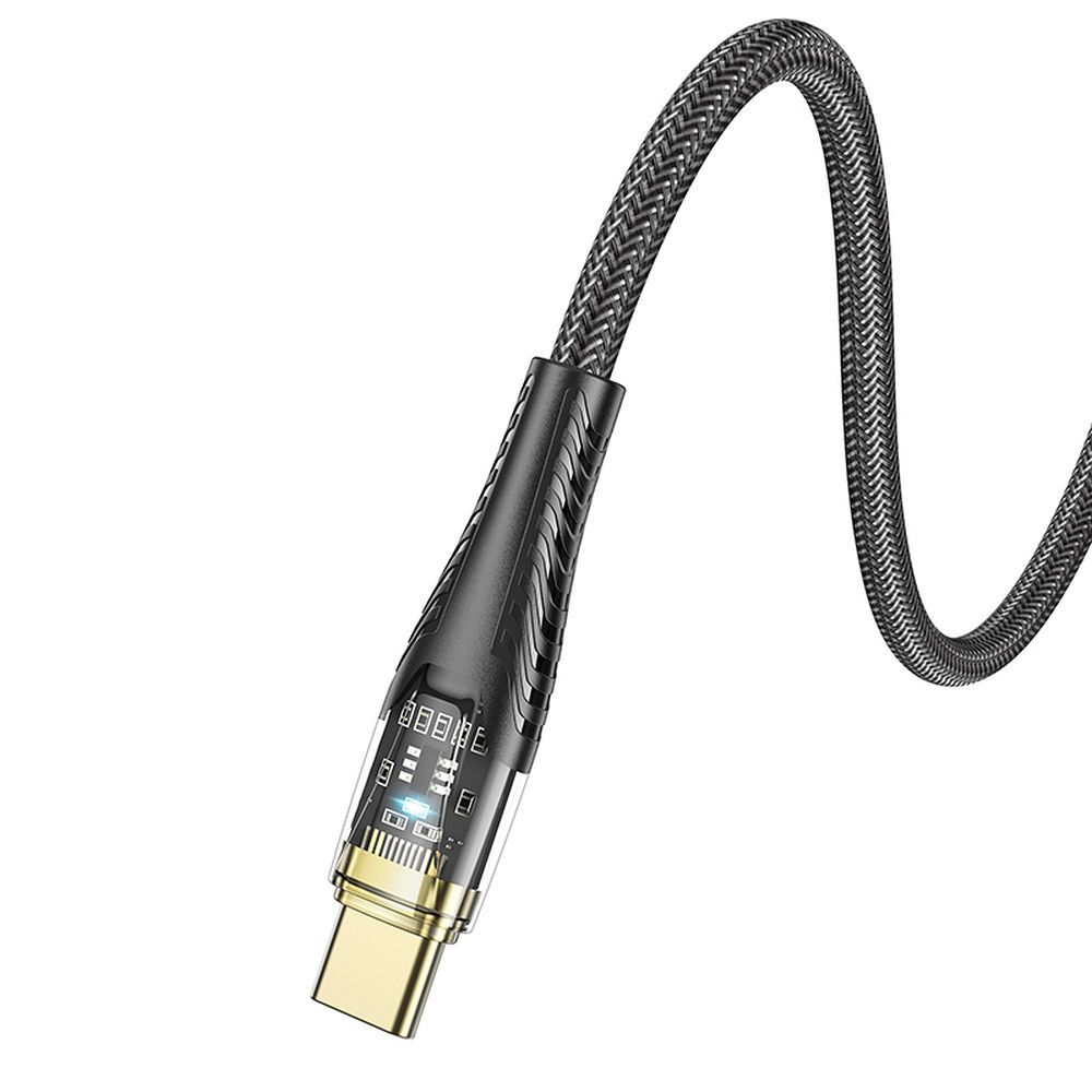 Kabel za podatke in polnjenje USB-C - USB-C HOCO U121, 60W, 1.2m, črn