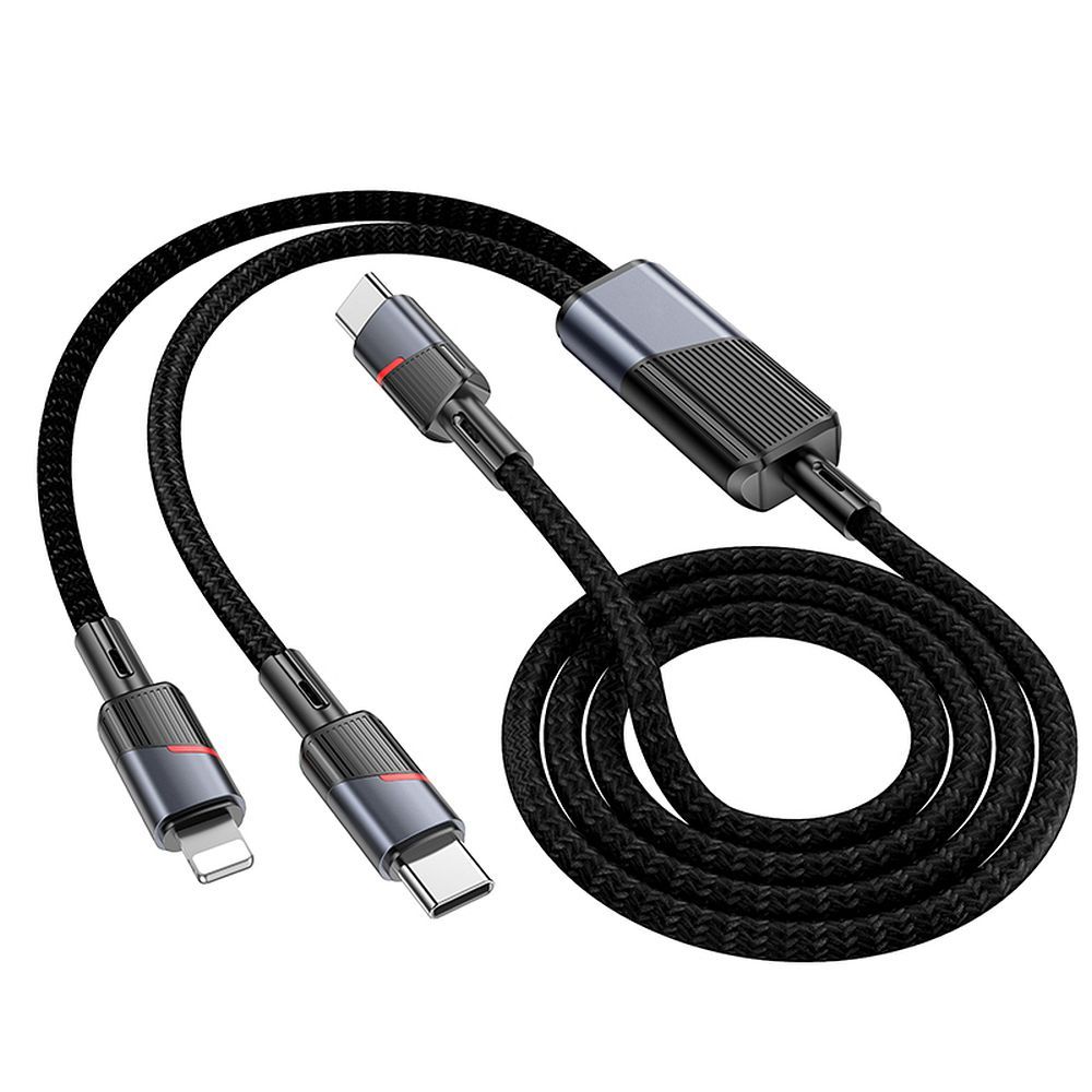 Kabel za podatke in polnjenje USB-C - Lightning / USB-C HOCO U139 2v1, 100W, 1.2m, črn