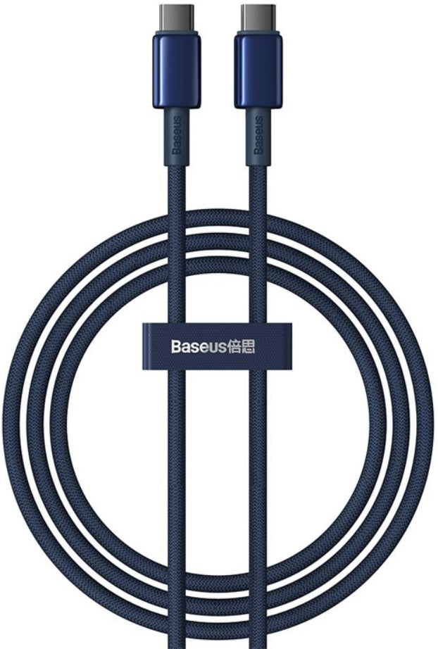 USB-C to USB-C Data and Charging Cable Baseus Tungsten Gold, 100W, 2m, Navy Blue P10319800321-04
