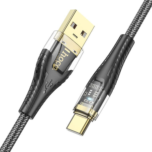 Kabel za prenos podatkov in polnjenje USB-A - USB-C HOCO U121, 18W, 1.2m, črn