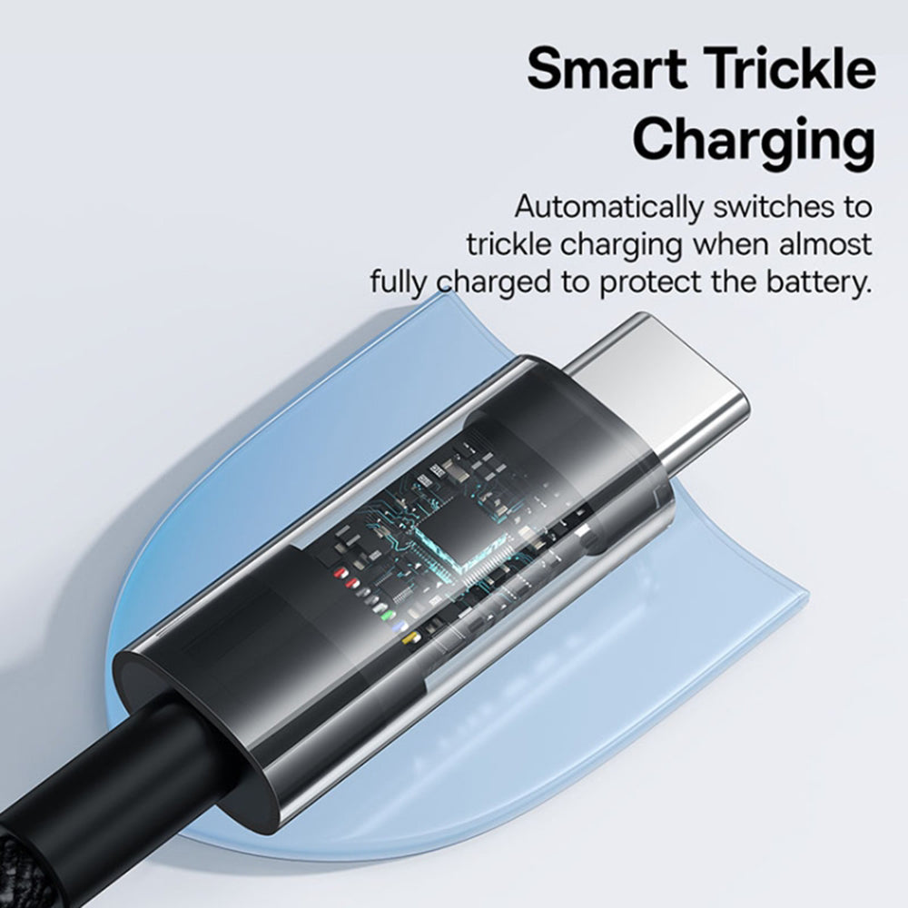 Kabel za prenos podatkov in polnjenje USB-C - USB-C Baseus Gem, 100W, 1m, Črn P10373000111-00