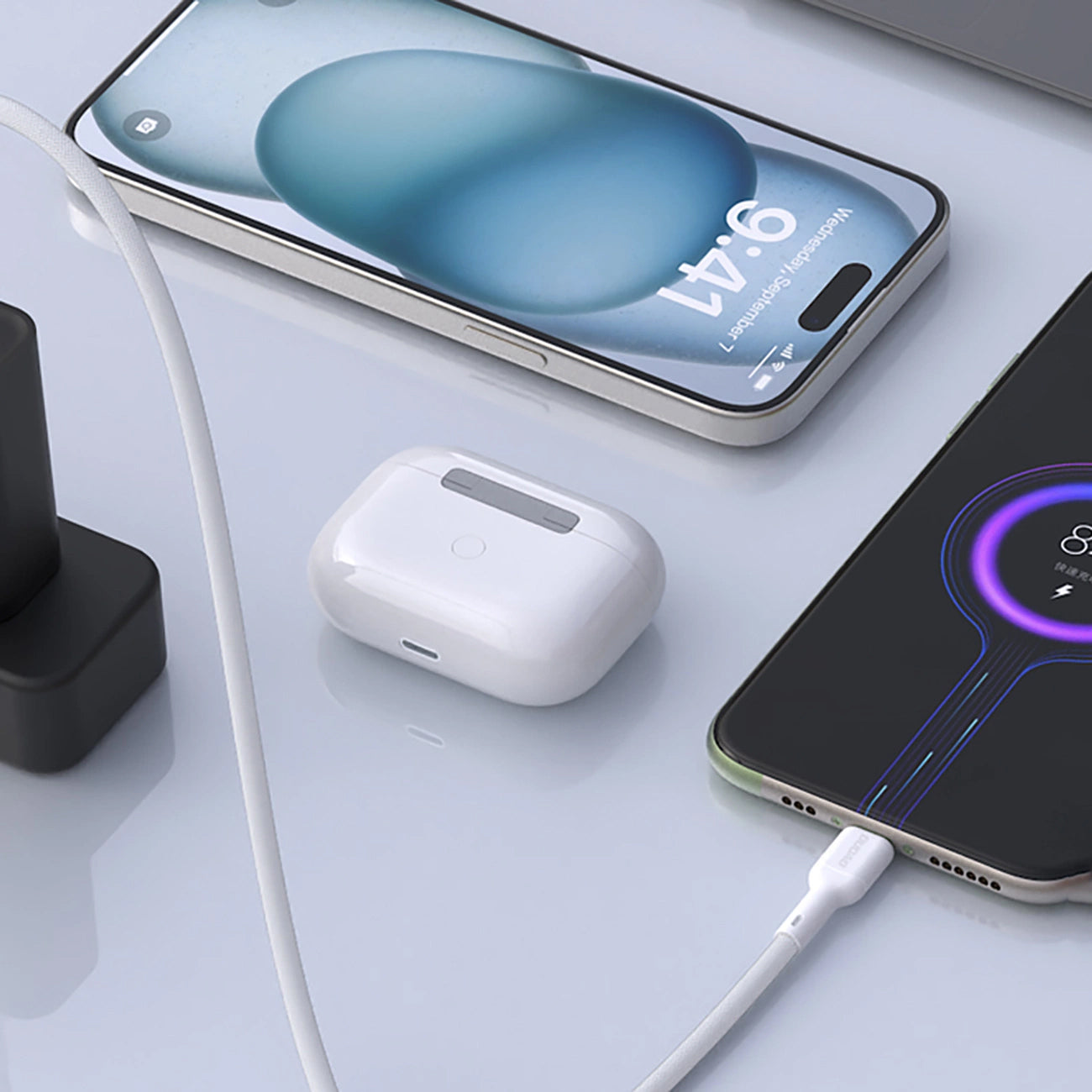 Kabel za podatke in polnjenje USB-A - USB-C Dudao L9T, 100W, 1m, Bel