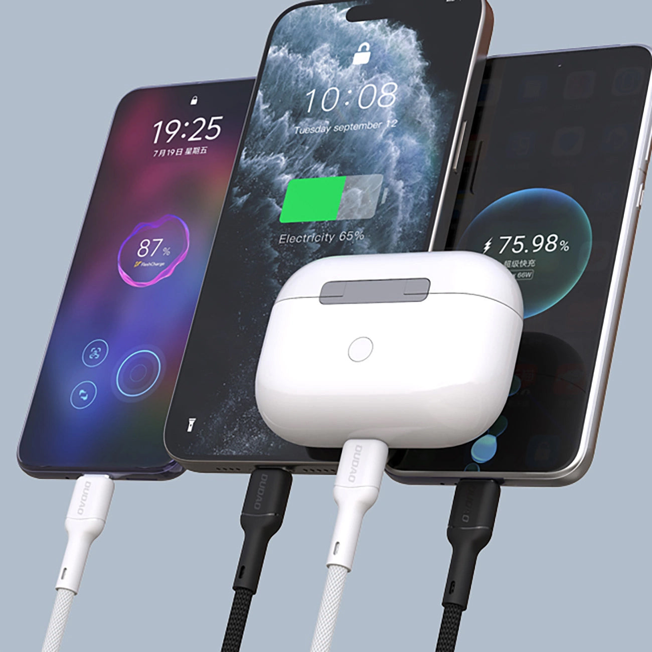 Podatkovni in polnilni kabel USB-C - USB-C Dudao L9C, 65W, 1m, Bel
