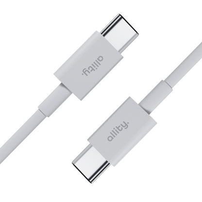 Kabel za podatke in polnjenje USB-C - USB-C Allity. AUC-03, 100W, 1m, Bel