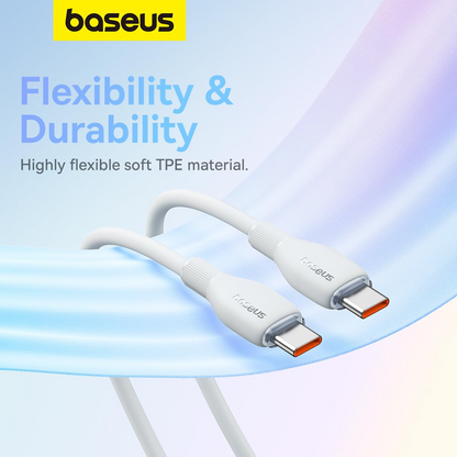 Kabel za podatke in polnjenje USB-C - USB-C Baseus Pudding, 100W, 1.2m, Bel P10355702221-00
