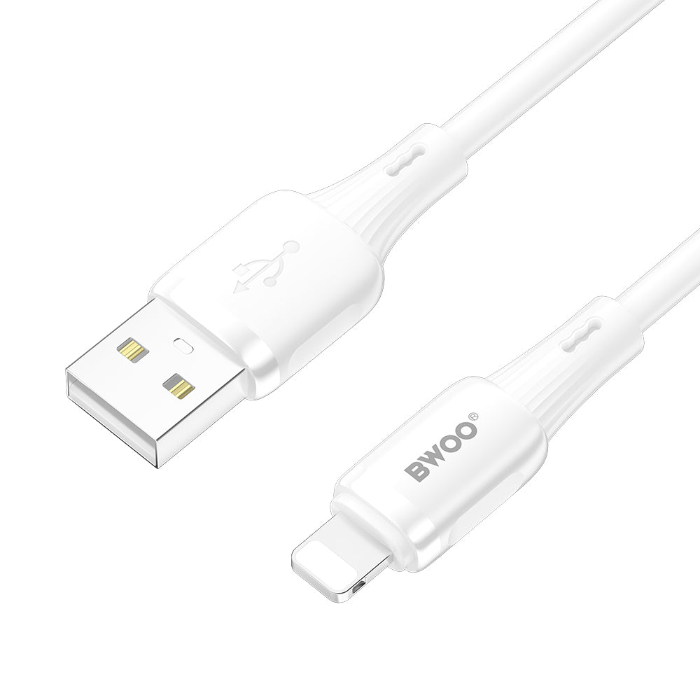 Podatkovni in polnilni kabel USB-A - Lightning BWOO X329L, 15W, 1m, bel
