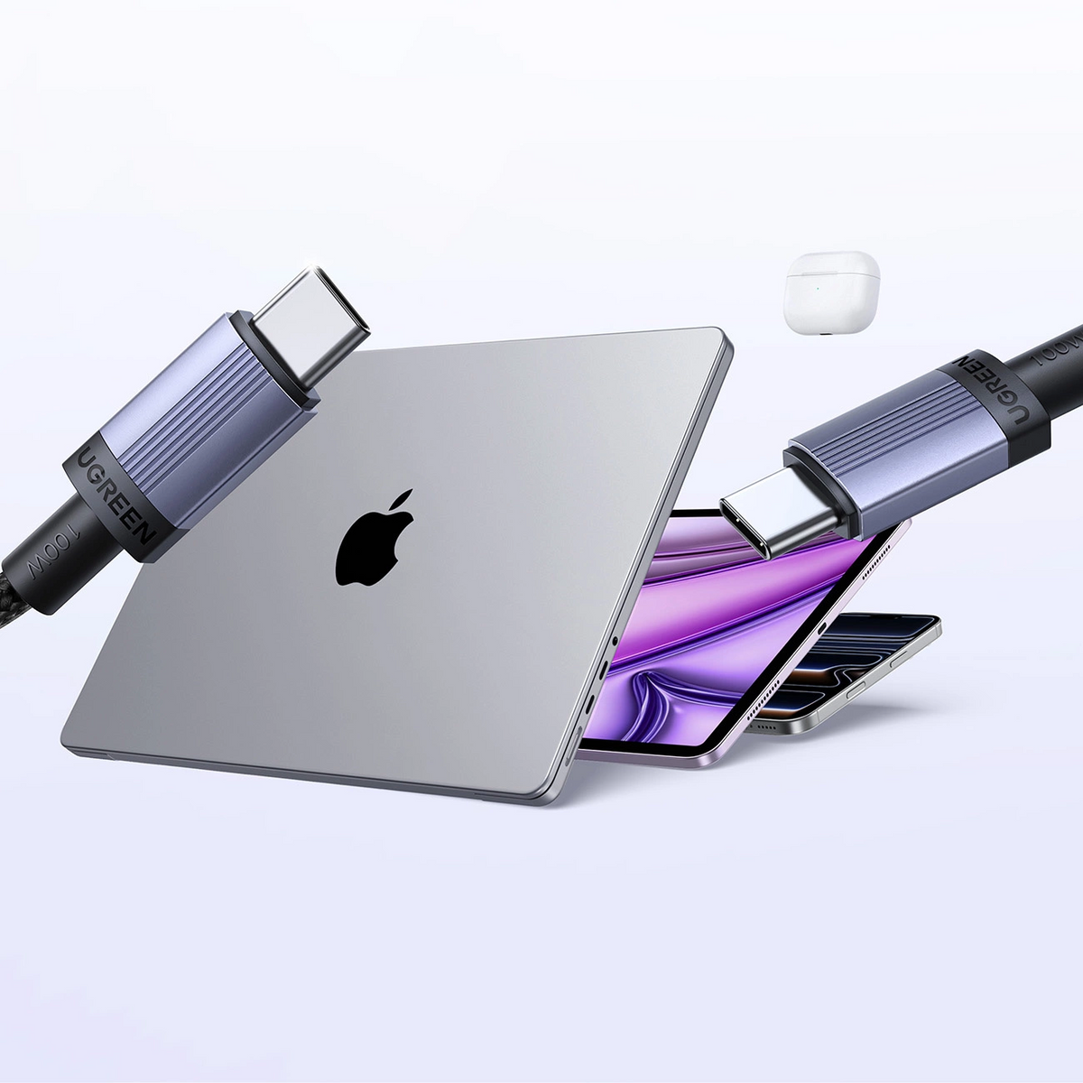 Podatkovni in polnilni kabel USB-C - USB-C UGREEN, 100W, 2m, črn