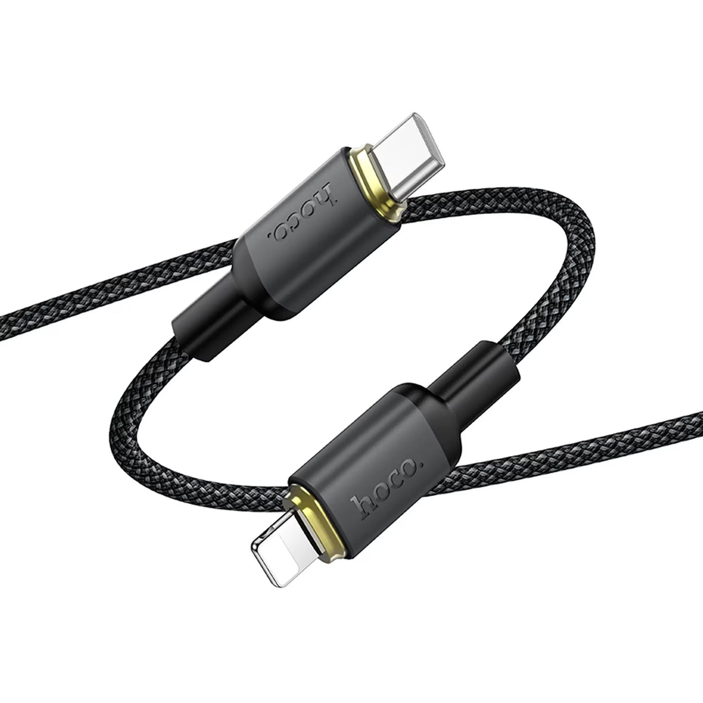 USB-A - Lightning podatkovni in polnilni kabel HOCO X128 Benefit, 12W, 1m, črn