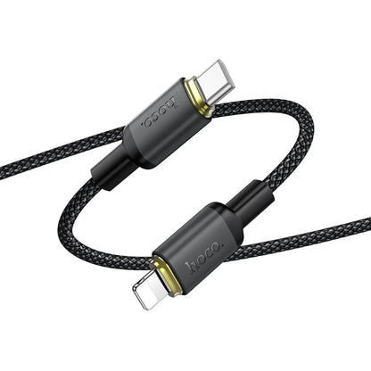 USB-A - Lightning podatkovni in polnilni kabel HOCO X128 Benefit, 12W, 1m, črn