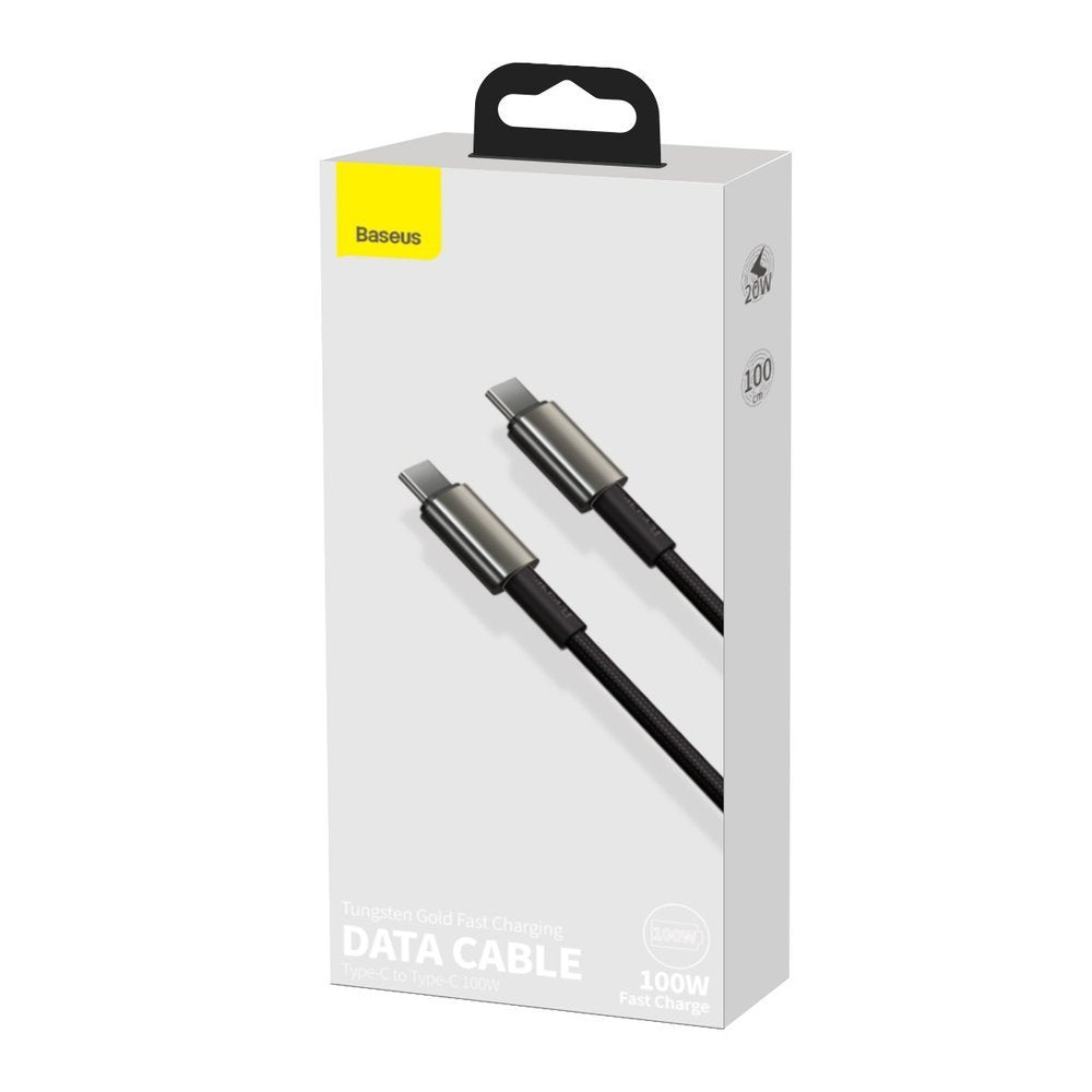 Podatkovni in polnilni kabel USB-C - USB-C Baseus Tungsten Gold USB-C, 100 W, 2 m, črn CATWJ-A01 CATWJ-A01
