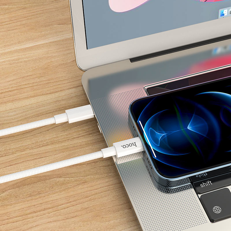 Kabel za podatke in polnjenje USB-C - Lightning HOCO X56, 20W, 1m, Bel